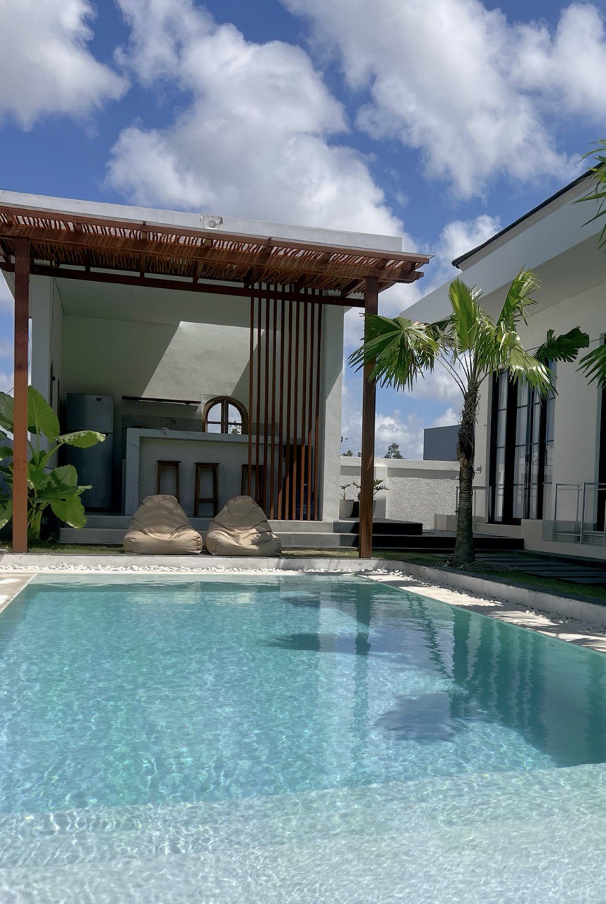 Sari Hills Bali exterior with pool and pavilion